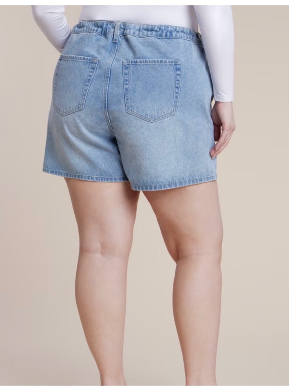 Drawstring Lightweight Denim Short - Picture 2 of 3